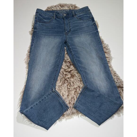 American Eagle women’s super stretch hi rise jegging blue jeans - Picture 12 of 13